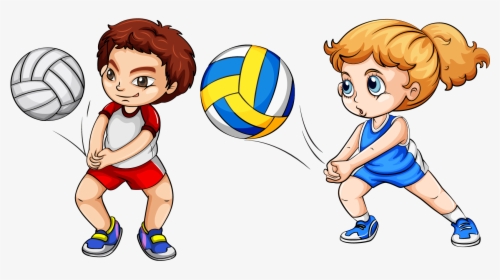 Clip Art Kids Playing Baseball Clipart - Volleyball Sports Clipart, HD Png Download, Transparent PNG