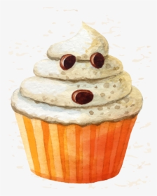 Vector Cupcakes Watercolor - Halloween Muffin Transparent Background, HD Png Download, Transparent PNG