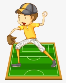 Transparent Baseball Player Clipart - Drawing Of Person With Baseball Glove, HD Png Download, Transparent PNG