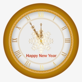 Happy New Year Clock Gold Clip Art Image - Happy New Year Clock Clipart, HD Png Download, Transparent PNG
