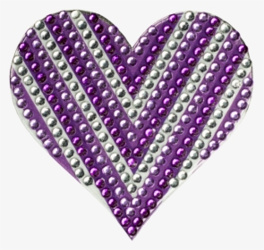 Rhinestone Purple Chevron Heart 2in Stickerbeans - Lilac, HD Png Download, Transparent PNG
