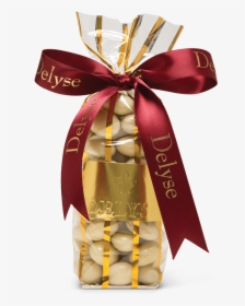 White Chocolate Praline Almonds Gold Bag Red Ribbon - Gift Wrapping, HD Png Download, Transparent PNG