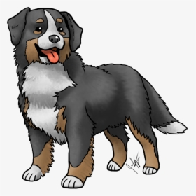 Transparent Hunting Dog Clipart - Bernese Mountain Dog Drawing Easy, HD Png Download, Transparent PNG