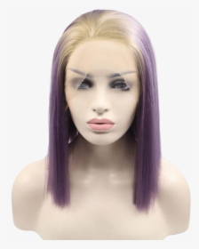 Blonde To Purple Ombré Short Lace Front Wig - Lace Wig, HD Png Download, Transparent PNG