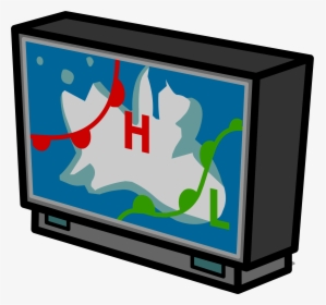 Big Screen Tv Sprite - Flat Screen Cartoon Tv Clipart, HD Png Download, Transparent PNG