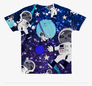 Space Sloth Classic Sublimation Adult T-shirt - Cartoon, HD Png Download, Transparent PNG