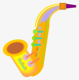 Vector Illustration Of Saxophone Brass Single-reed - Instrumento De Viento Animado, HD Png Download, Transparent PNG