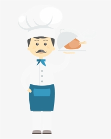 Flat Male Chef Cartoon Background Vector - Cartoon, HD Png Download, Transparent PNG
