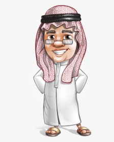 Saudi Arab Man Cartoon Vector Character Aka Wazir The - Arabian Man Cartoon Png, Transparent Png, Transparent PNG