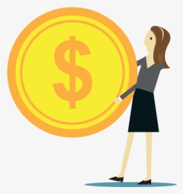 Business Woman Holding A Lot Of Money - Illustration, HD Png Download, Transparent PNG
