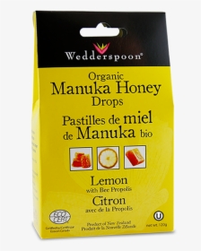 Wedderspoon Organic Manuka Honey Drops With Lemon & - Wedderspoon, HD Png Download, Transparent PNG