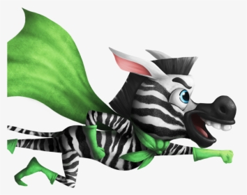 Flying Zebra Hero With A Green Cape, Gloves, And Boots - Illustration, HD Png Download, Transparent PNG