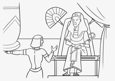 Pharaoh Coloring Pages - Moses Talks To Pharaoh Coloring Page, HD Png Download, Transparent PNG