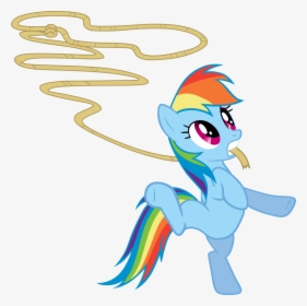 Cthulhuandyou, Lasso, Mouth Hold, Rainbow Dash, Rope, - Cartoon, HD Png Download, Transparent PNG
