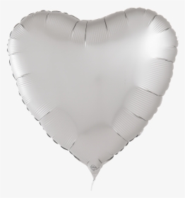 A Photograph Of Platinum Satin Foil Heart Balloon - Balloon Foil Heart Png, Transparent Png, Transparent PNG