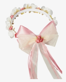Dusty Rose Silk & Satin Floral Crown Wreath Girls - Ribbon, HD Png Download, Transparent PNG