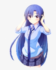Anime Character With Blue/purple Hair, Short Skirt - Chihaya Kisaragi Ipad, HD Png Download, Transparent PNG