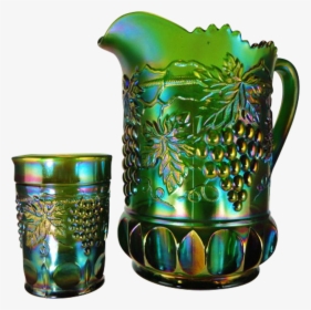 Northwood Grape & Cable Emerald Green Water Pitcher - Ceramic, HD Png Download, Transparent PNG