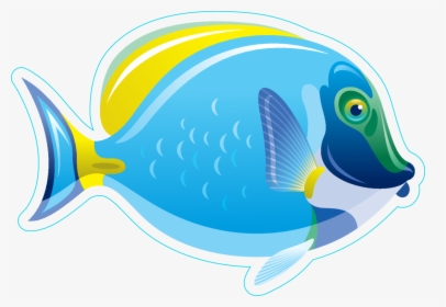 Transparent Sting Ray Clipart - Cartoon Fish Realistic Blue, HD Png Download, Transparent PNG