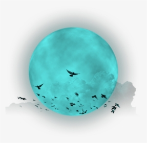 Fullmoon Birds Clouds Turquoise Heaven Sky Moon - Birds Cutout, HD Png Download, Transparent PNG