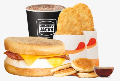 Bacon & Egg Muffin Super Stunner - Hungry Jacks Breakfast Menu, HD Png Download, Transparent PNG