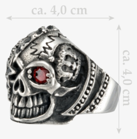 Pirate Skull Eye Patch Biker Ring Stainless Steel 316l - Skull, HD Png Download, Transparent PNG