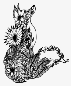 Mandala, Personal Use, Fox Flowers, - Fox Design Coloring Pages, HD Png Download, Transparent PNG