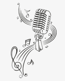 Microphone And Musical Notes Clipart, HD Png Download, Transparent PNG