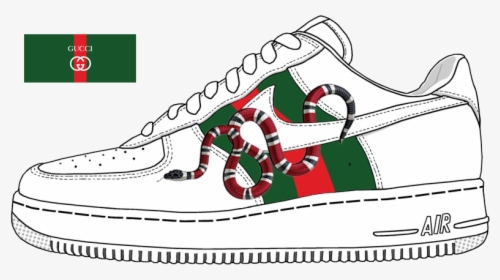 Gucci Vector Text, Picture - Nike Air Force 1 Template, HD Png Download, Transparent PNG