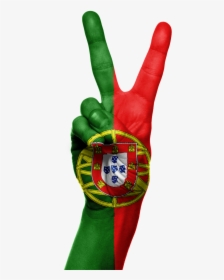 Portugal Flag Hand Free Photo - Portugal Flag Hand, HD Png Download, Transparent PNG