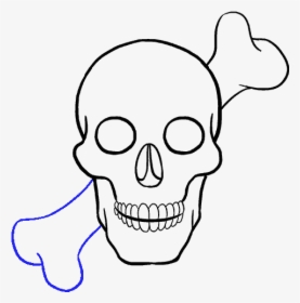 How To Draw Skull - Skeleton Head Easy Drawing, HD Png Download, Transparent PNG