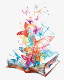 Butterflies Flying From Book, HD Png Download, Transparent PNG