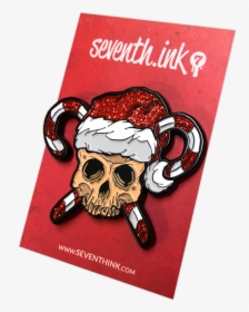 Skull And Crosscanes Glitter Enamel Pin By Seventh - Illustration, HD Png Download, Transparent PNG