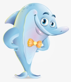 Funny Cartoon Dolphin, HD Png Download, Transparent PNG