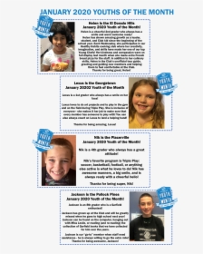 January 2020 Youth Of The Month Website - Child, HD Png Download, Transparent PNG