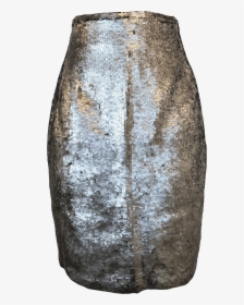 90 S Silver Sequin And Silk Pencil Skirt By Blass Sport - Skirt, HD Png Download, Transparent PNG