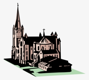 Vector Illustration Of Christian Church Cathedral House - Spire, HD Png Download, Transparent PNG