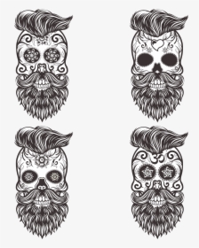 Calavera Skull Euclidean Vector Drawing Day Of The - Day Of Dead Vector Skulls, HD Png Download, Transparent PNG