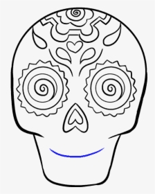 How To Draw Sugar Skull - Easy To Draw Day Of The Dead Skull, HD Png Download, Transparent PNG