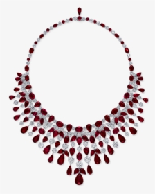 Art Deco Ruby And Diamond Choker Necklace, HD Png Download, Transparent PNG