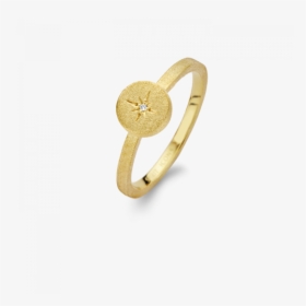 North Star Ring With 0,01 Diamond, Goldplated - Pre-engagement Ring, HD Png Download, Transparent PNG