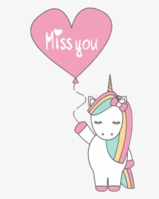 Miss You Missyou Sticker Unicorn Free Cliparts Transparent - Cartoon I Miss You Unicorn, HD Png Download, Transparent PNG