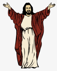Jesus Open Arms Png - Jesus Cartoon Transparent Background, Png Download, Transparent PNG