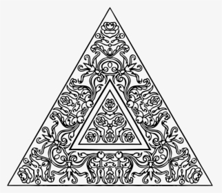 Line Art,art,triangle - Black And White Mandala For Wall Art, HD Png Download, Transparent PNG