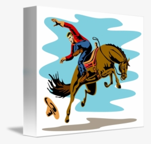 Riding Bucking Bronco Horse - Cowboy Rodeo Bucking, HD Png Download, Transparent PNG