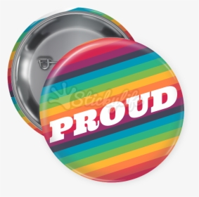 Rainbow Stripe Lgbtq Proud Pin Backed Button - Graphic Design, HD Png Download, Transparent PNG