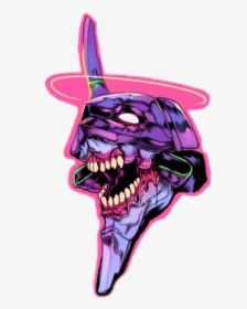#trippy #sticker #tumblr #grunge #skull #abstract #art - Neon Genesis Evangelion Sticker, HD Png Download, Transparent PNG