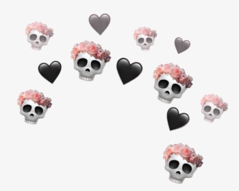 #crown #skulls #flowers #hearts #tumblrcrown #aesthetic - Overlay Black Heart Crown Transparent, HD Png Download, Transparent PNG