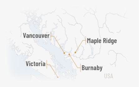 Map Showing Where Burnaby, Maple Ridge And Victoria - Graphic Design, HD Png Download, Transparent PNG