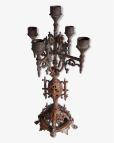 Ancient Neo Gothic Candelabra With Winged Dragons   - Chandelier, HD Png Download, Transparent PNG